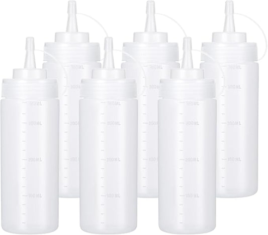 Condiment Squeeze Bottles Ketchup Dispenser, 6 Pack 12oz Squeeze Bottles by Katfort