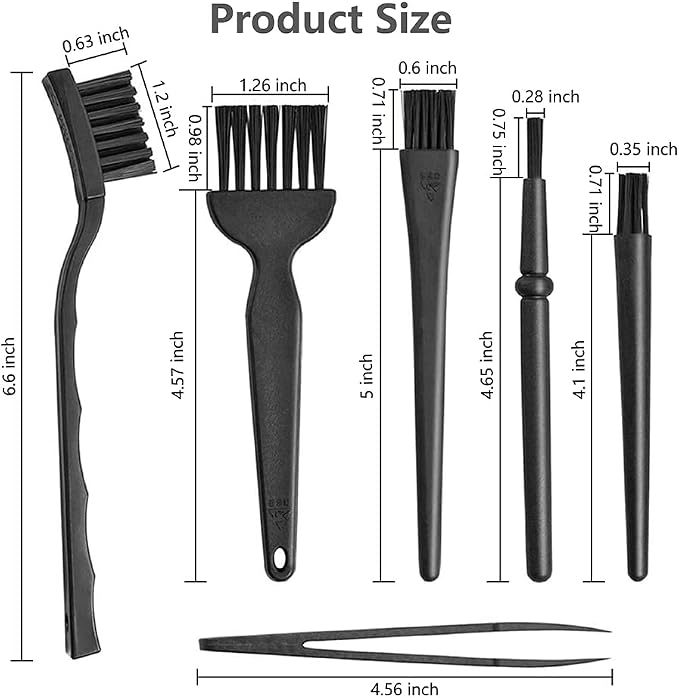 Keyboard Brush, 6 in 1 Multi-Purpose Portable Plastic Handle Nylon Anti Static - Image 6