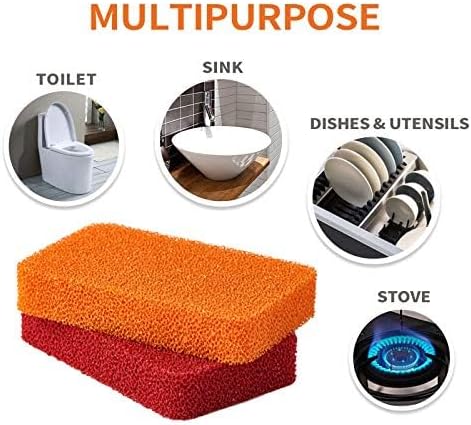 Liflicon Heavy Duty Silicone Scrubber Sponges -Kitchen Bathroom Cleaning - Image 5