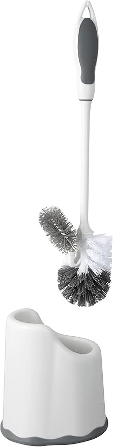 Superio Toilet Brush with Holder Grey, Comfort Grip, Matching Caddy, Clean - Image 4