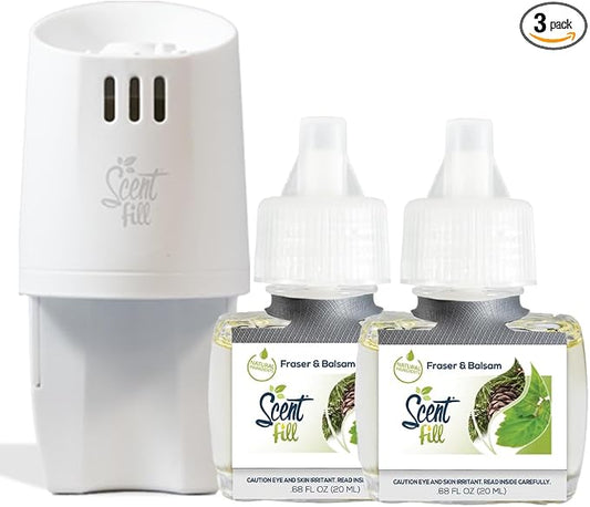 Scent Fill Fraser Fir Plug in Air Freshener, Scented Oil Refills, 2 Refills + by ScentFill