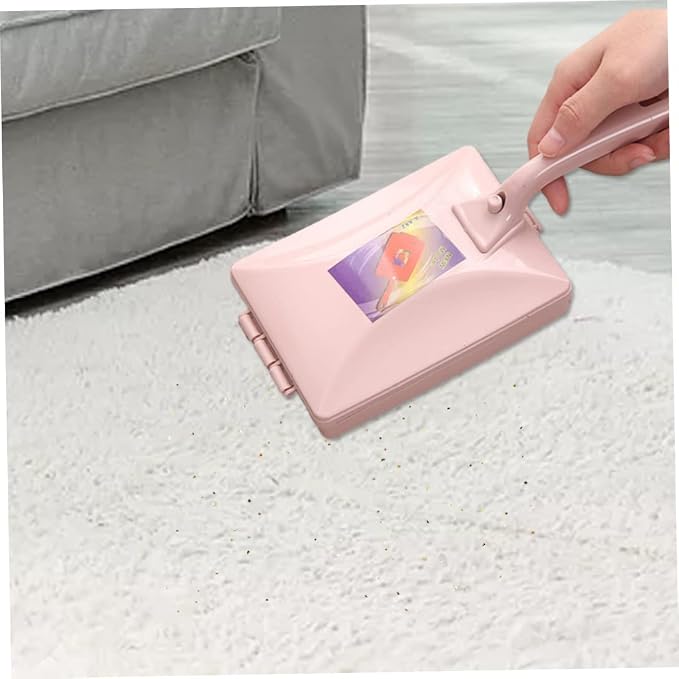 Carpet Debris Brush Double-Roller Sofa Sweeper Handheld Dusting Cleaner Pink - Image 8