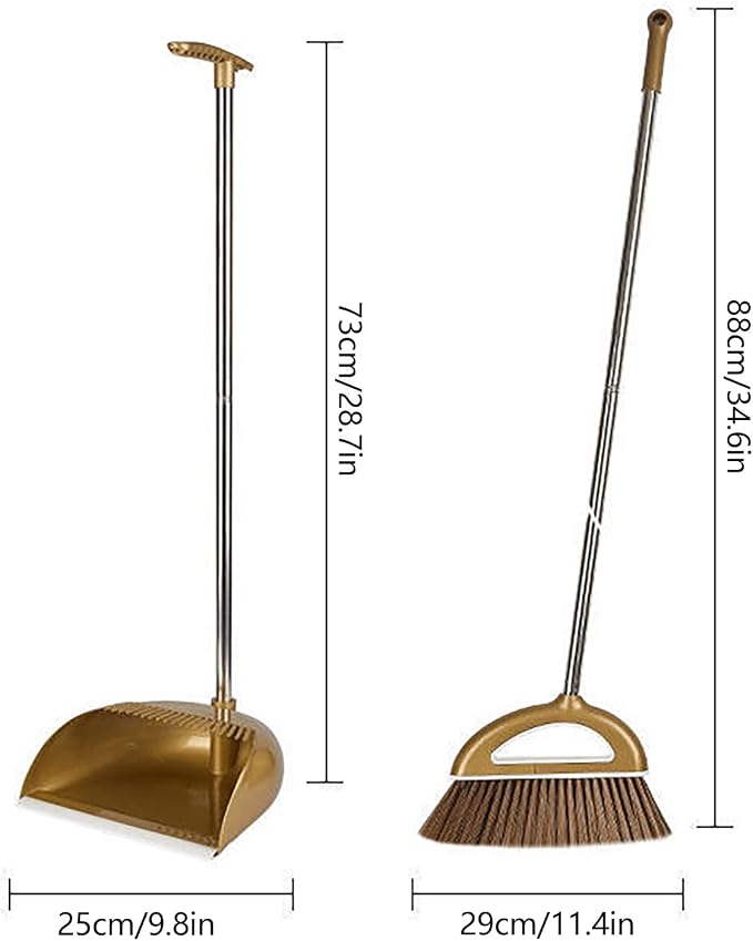 Long Handled Broom and Dustpan Set, 88cm Indoor Broom - Image 8
