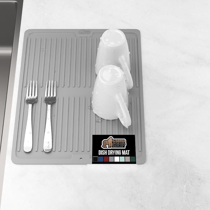 GORILLA GRIP 100% BPA-Free Patented Silicone Dish Drying Mat by GorillaGrip