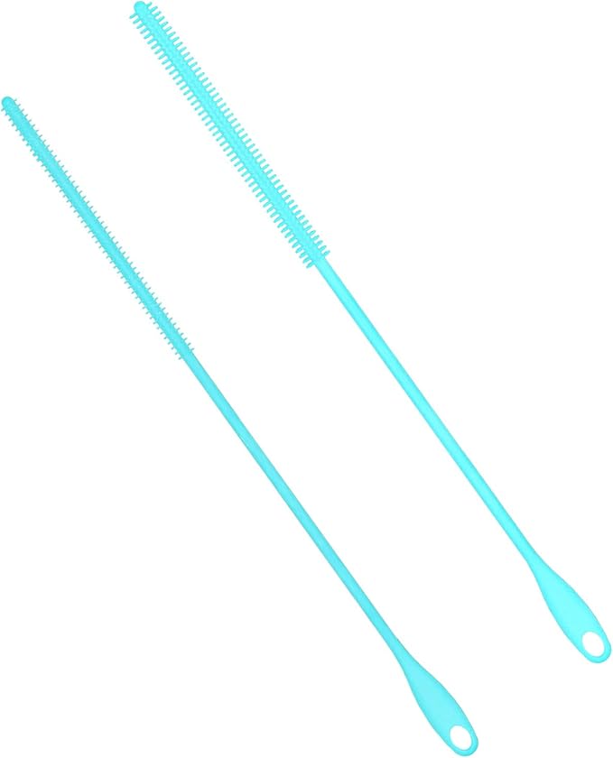 2pcs Silicone Straw Brushes, 6mm+8mm Extra Long Straw Cleaner Brush Reusable by XIHIRCD
