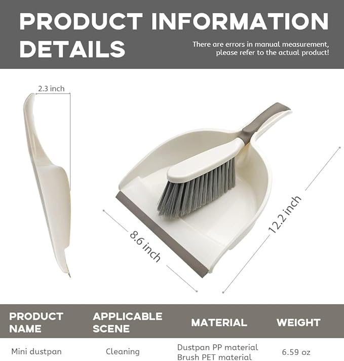 Dust Pan, Dustpan and Brush Set, Small Dust Pan and Brush Set, Hand Broom and - Image 4