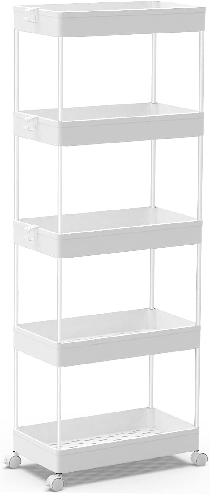 SPACEKEEPER 5-Tier Storage Cart Organizer Rolling Utility Cart, Mobile Shelving by SPACEKEEPER