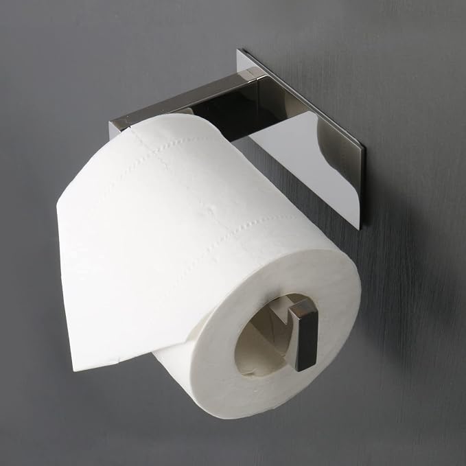 Toilet Paper Holder, Self Adhesive Tissue Holder Stainless Steel Rustproof - Image 2