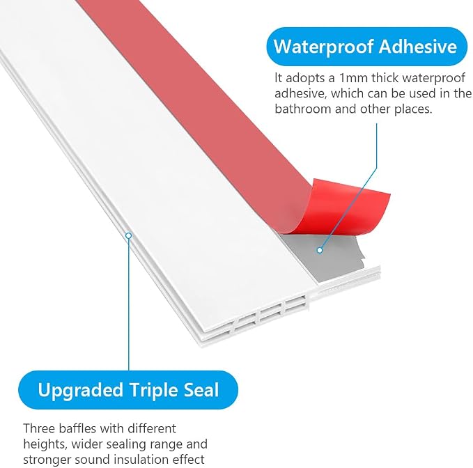 Ainiv Door Draft Stopper Under Door Seal, Adhesive Under Door Sweep Weather - Image 4