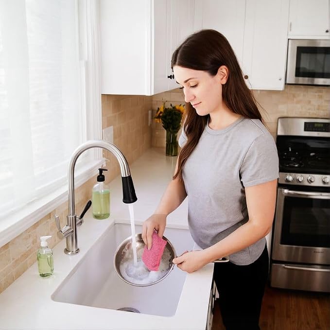 Miracle Microfiber Sponges for Kitchen, Kosher Non-Scratch Sponge Scrubber - Image 8