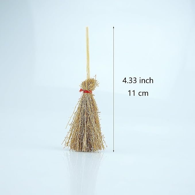15 PCS Mini Straw Brooms Artificial Miniature Craft Witch Broom - Image 2