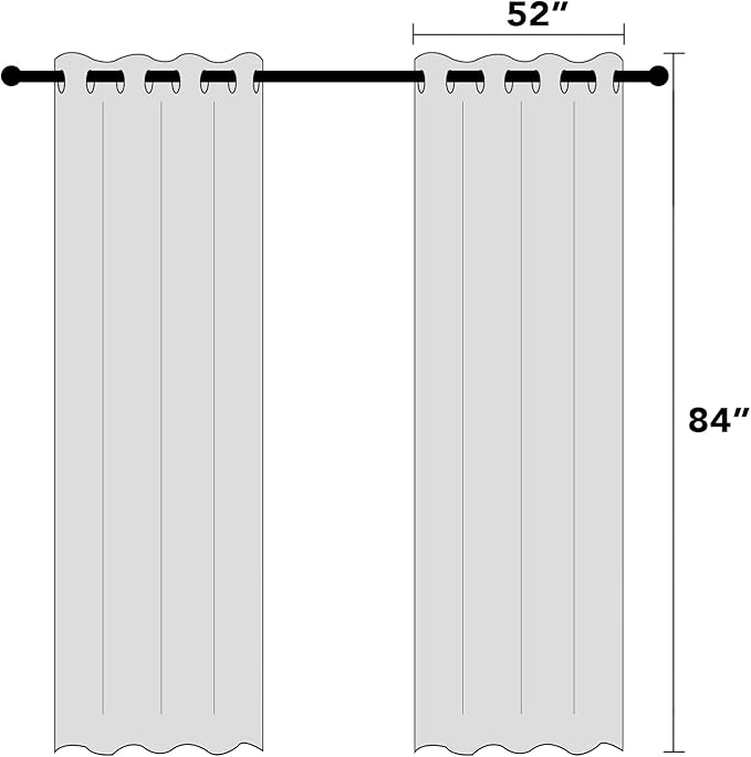 PrinceDeco Natural Linen Curtains 100% Blackout Linen Curtains for Bedroom Full Blackout Curtains 84 Inches Long Living Room Thermal Insulated Light Blocking Curtain Drapes White Backing, 2 Panels