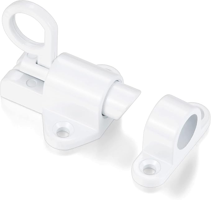 3 Packs Self-Closing Latches，White Spring Door Lock，Resilient Bolt Latch - Image 6