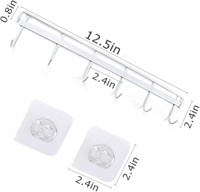 YiZhi Adhesive Wall Hooks Rack Kitchen Rail, Space Saving Utensil Holder No - Image 5