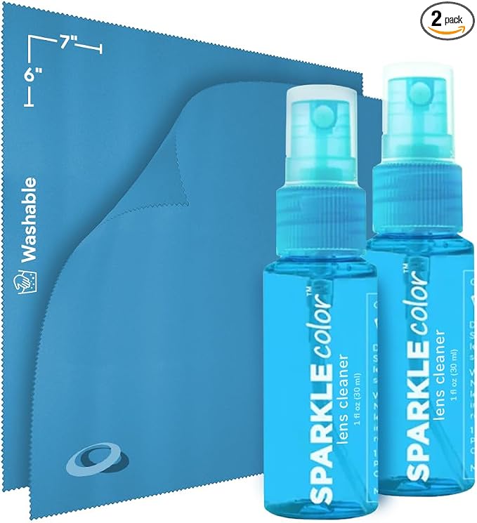 Sparkle Anti-Reflective Safe Lens Cleaner Spray Kit - 1oz Glasses Cleaner by OPTIPAK