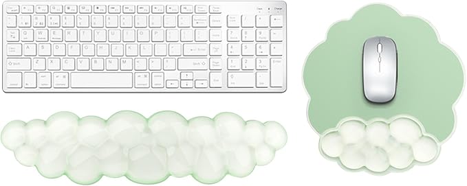 Gel Cloud Keyboard and Mouse Wrist Rest, Cute Wrist Support and Arm Support Rest by KEPUTAIER