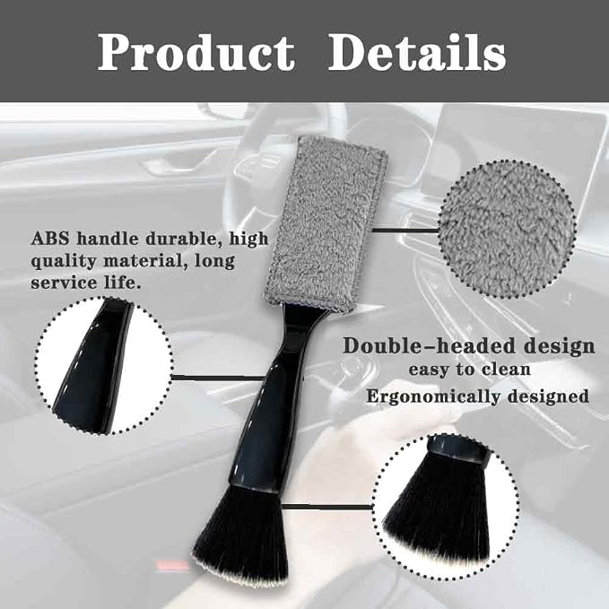 Double-Headed Car Cleaning Brush, Car Detailing Brush - Image 4