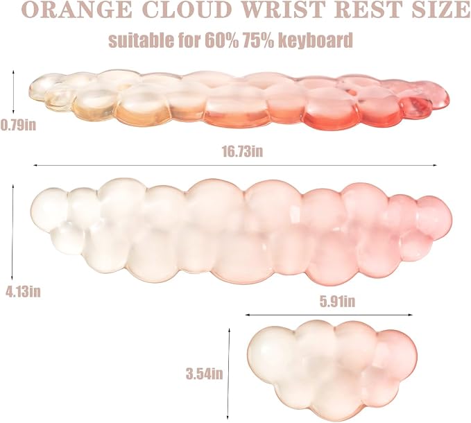 Gel Keyboard and Mouse Wrist Rest Set – Clear Cloud Wrist Rest - Image 6