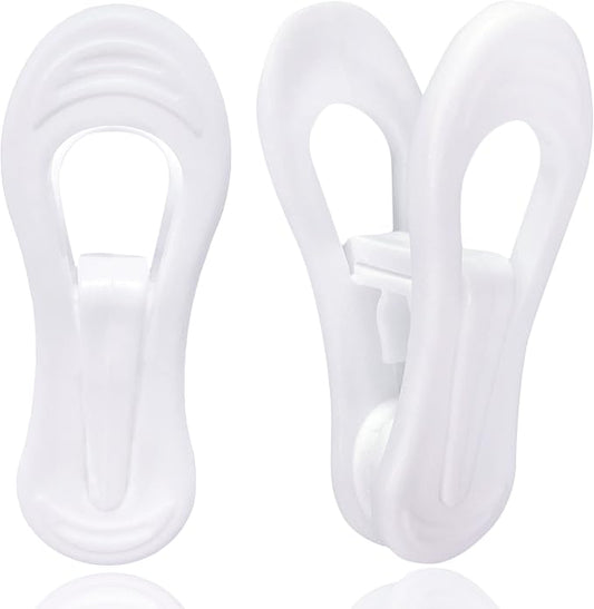 White Hanger Clips 60 Pack, Clothes Pins Finger Clip by TOFIIGREM