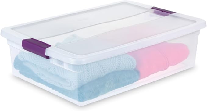Sterilite 12-Pack 32 Quart ClearView Latch Box, Stackable Organizer Bins - Image 8