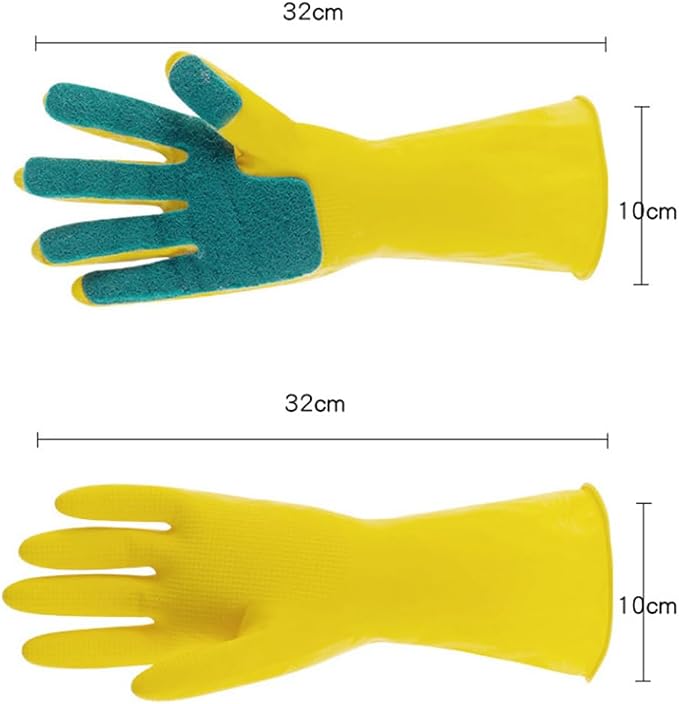 2 Pairs Latex Gloves Kitchen Dishwashing Gloves Kitchen Latex Gardening - Image 4