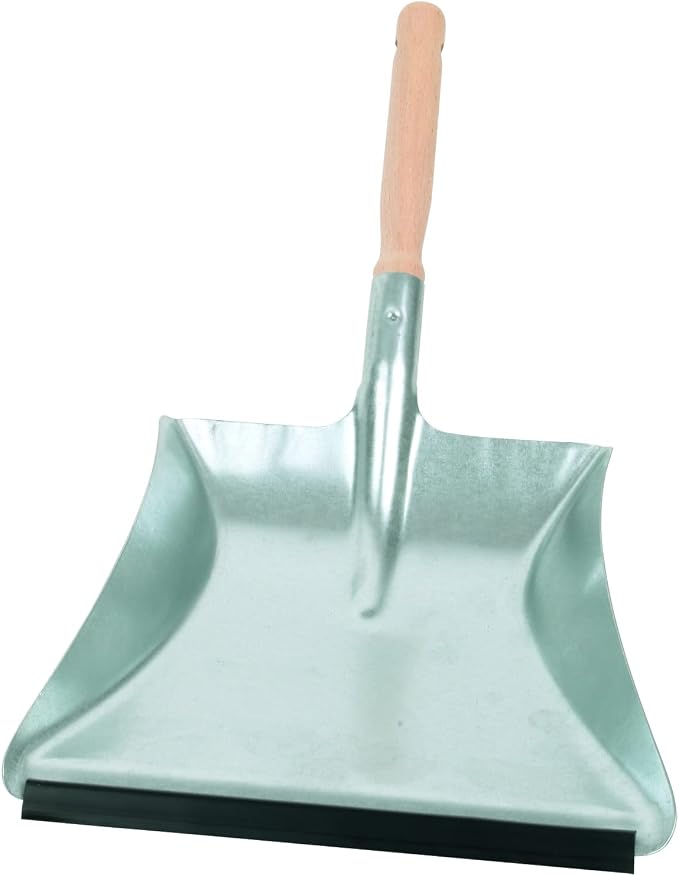 REDECKER Heavy Duty Steel Dust Pan, Zinc-Coated Black, Large Dustpan by Redecker