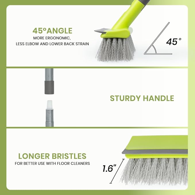 Floor Scrub Brush 2 in 1 Scrape and Stiff Bristle Deck Brush - Image 3