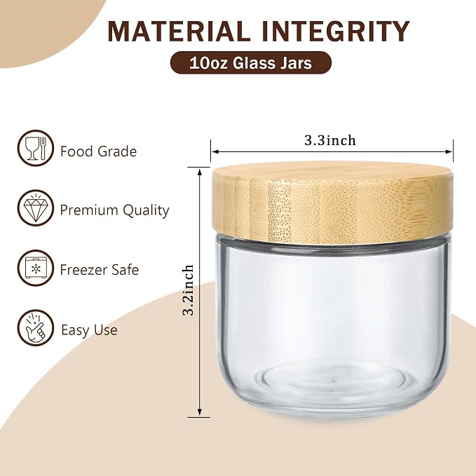 OcePor 4 Pack 10oz Glass Jars - Image 2