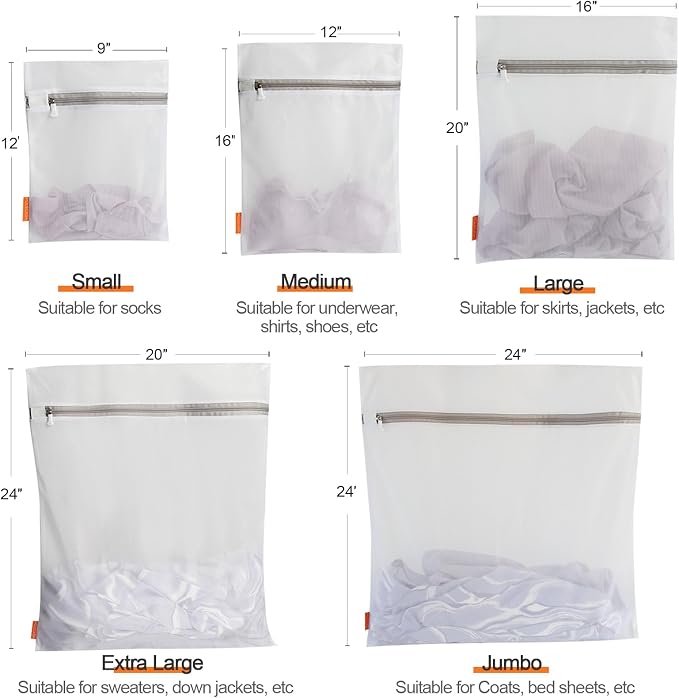 Polecasa 3Pcs 9 x 12 Inches Extra Durable Fine Mesh Laundry Bags - Image 5