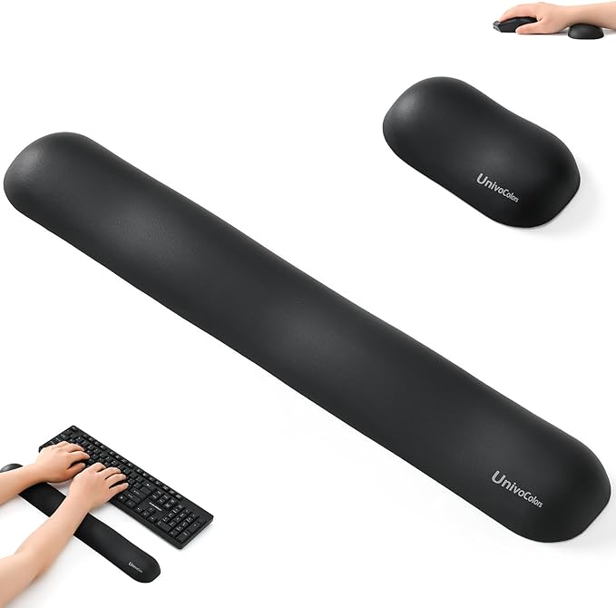 UnivoColors Design-Wave Set of Wrist Rest, Artificial Sheepskin+Memory by UnivoColors