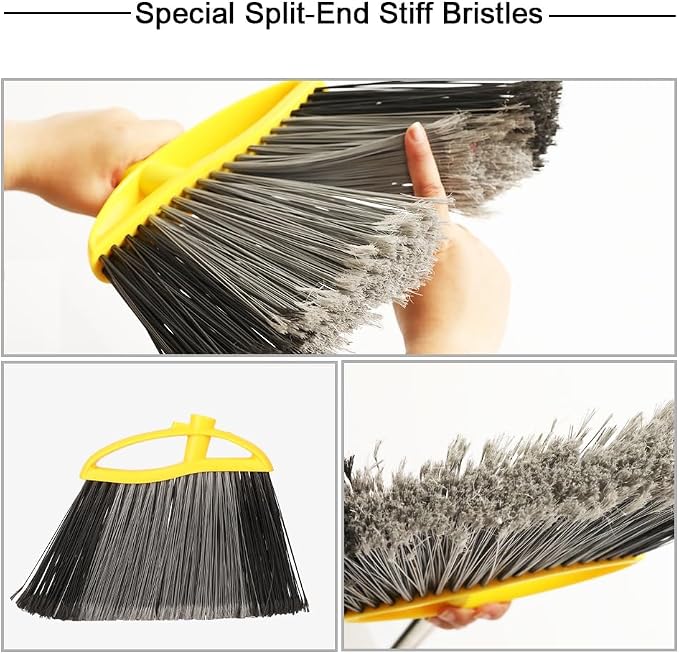 Broom and Dustpan Set, Outdoor Heavy Duty Broom - Image 6