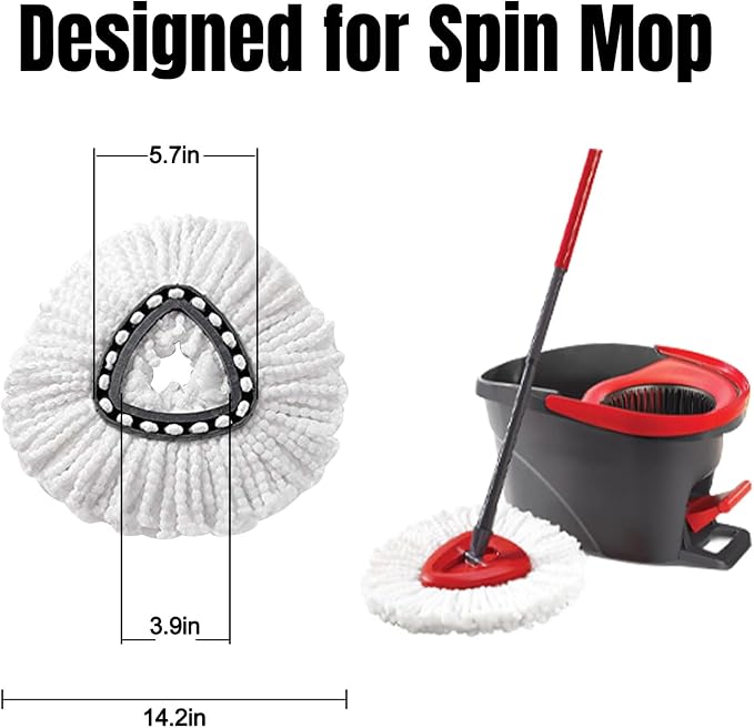 6Pcs Spin Mop Replacement Heads, Easy Cleaning Mop Head Replacement, Machine - Image 2