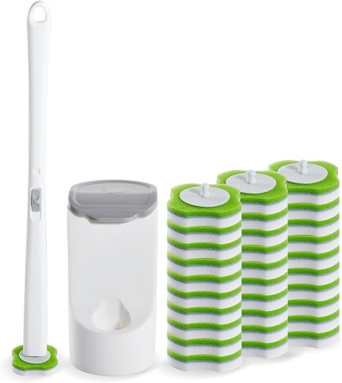 Disposable Toilet Brush, Toilet Bowl Brush and Holder Set by BAISENJIE