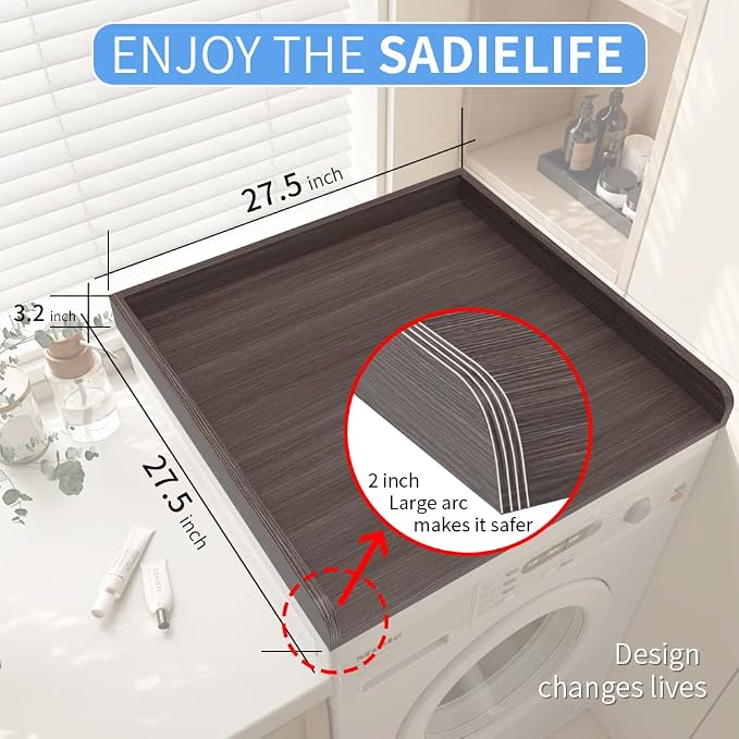 Washer Dryer Countertop Only, Edge Rails-27.5" Depth*27.5" Width Laundry Room - Image 6