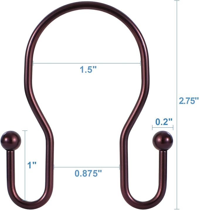 24 Pack Double Shower Curtain Hooks Rings, TENOVEL Double Sided Shower Curtain - Image 8