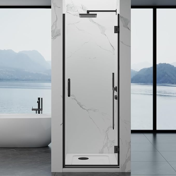 Framelss Single Swing Hinged Shower Door, 5/16" Tempered Glass by YTSAHSTT