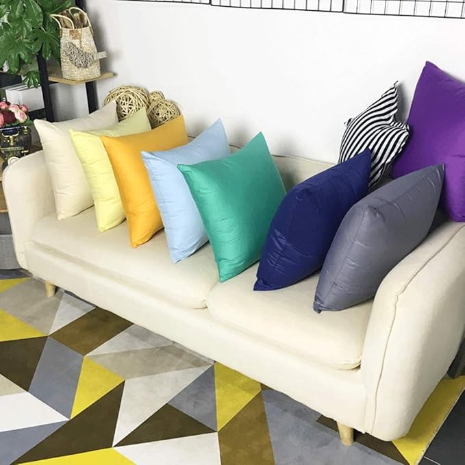 4-Pack 100% Cotton Comfortable Solid Decorative Throw Pillow Case,Thmyo Square Cushion Cover Pillowcase Sublimation Blank Pillow Covers DIY Throw Pillowcase for Sofa Bedroom(18x18 inch/ 45x45cm,Green)