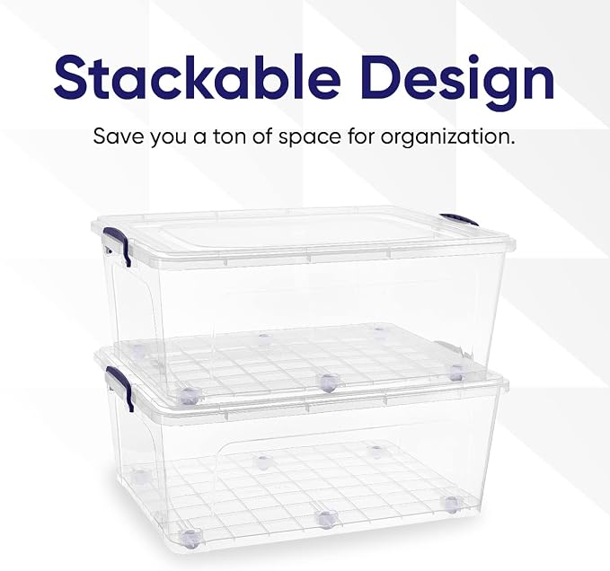 Superio Storage Bins with Lids, Stackable Totes, BPA Free, Odor Free, Organizer - Image 7
