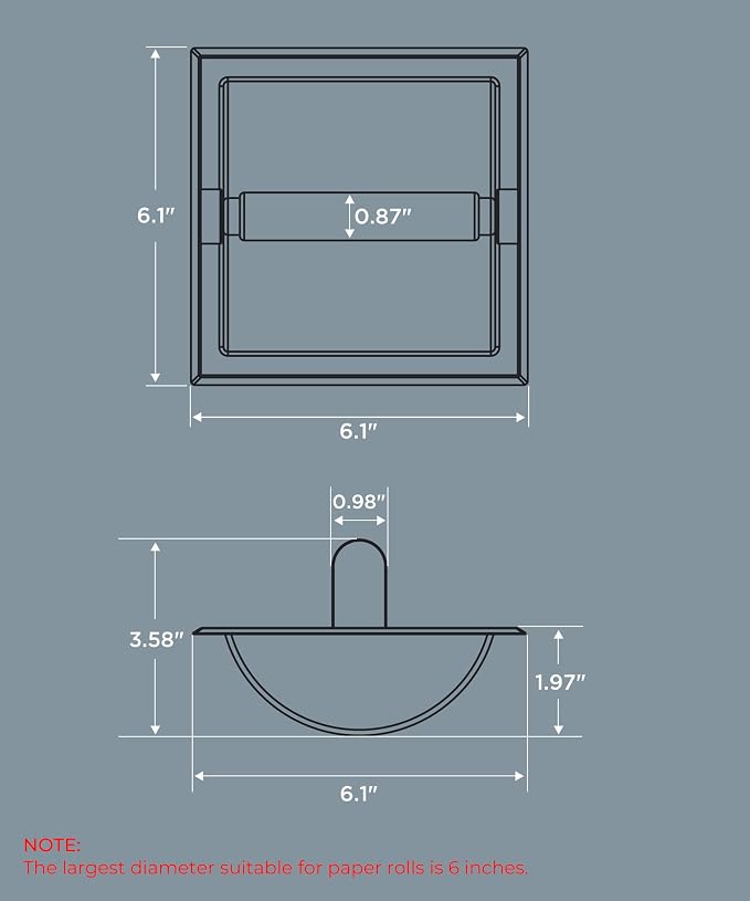 FORIOUS Recessed Toilet Paper Holder, Stainless Steel Durable Tissue Roll - Image 7