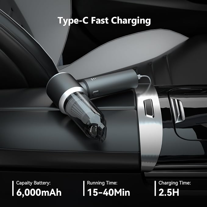 Car Vacuum Cordless, Mini Portable Vacuum Cordless - Image 6