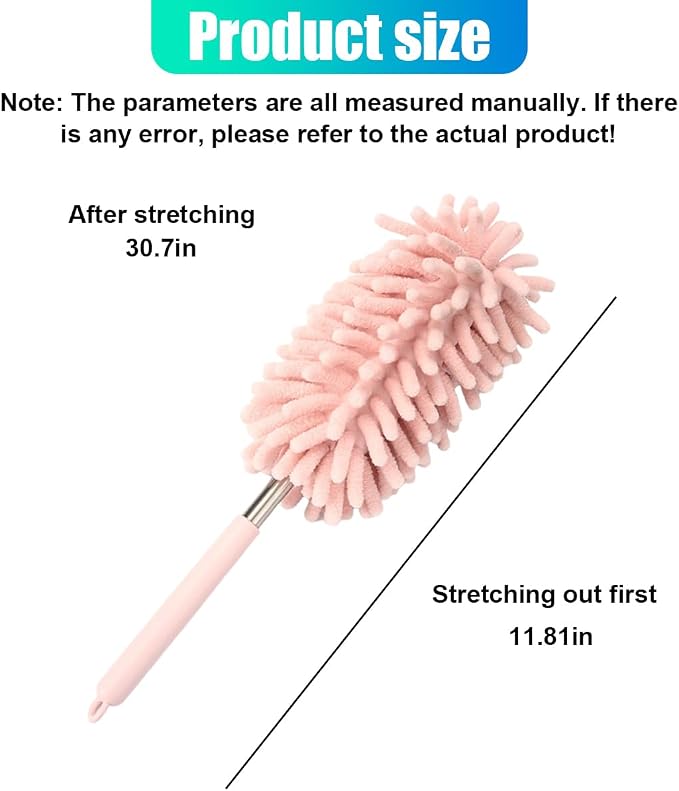 2PCS Car Interior Duster with Extension Pole – Washable Microfiber Dusters - Image 2