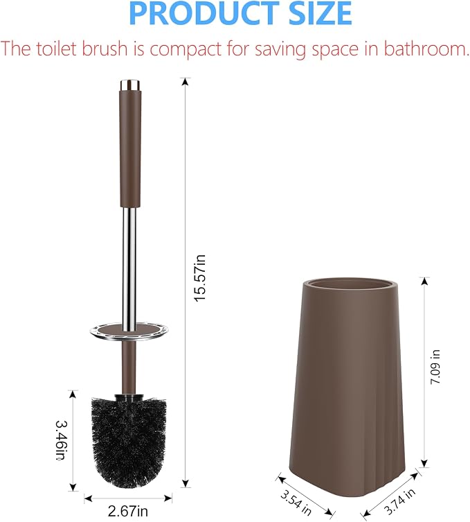 SetSail Toilet Brush, Compact Size Toilet Bowl Brush and Holder Toilet Brushes - Image 2