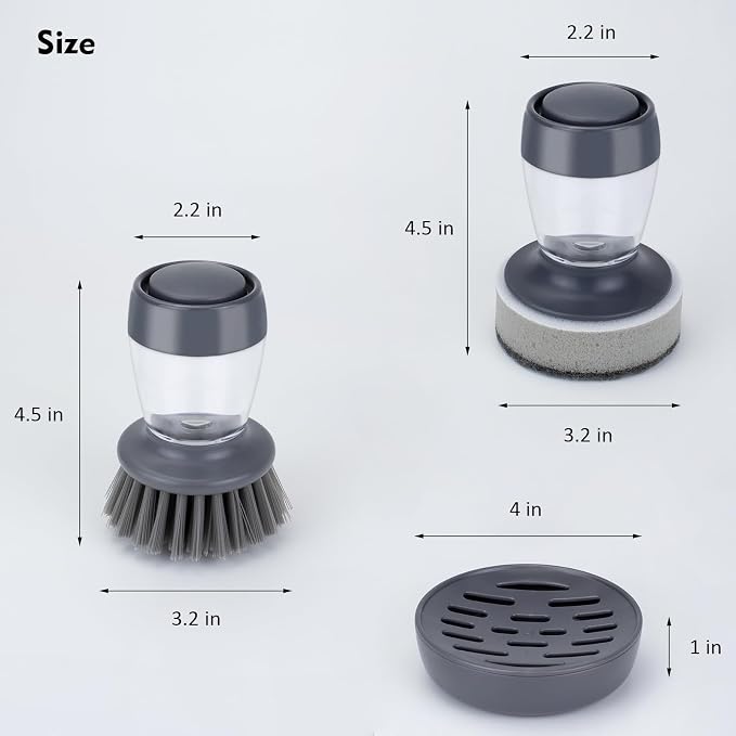 Dish Brush with Soap Dispenser, Kitchen Scrub Brush - Image 9