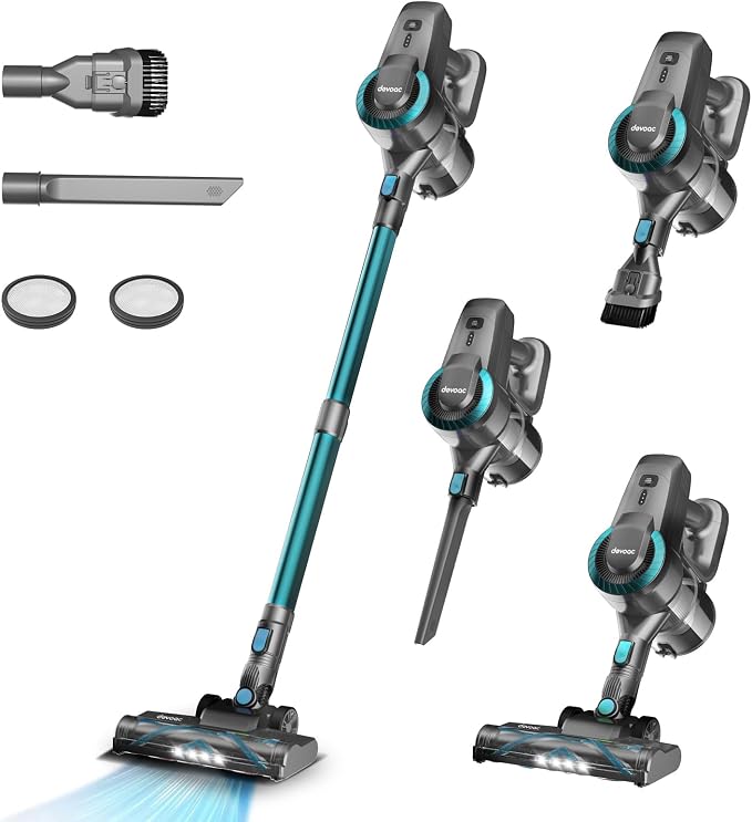 DEVOAC Cordless Vacuum Cleaner, Ultra-Lightweight Stick Vacuum, 2200mAh Battery by devoac