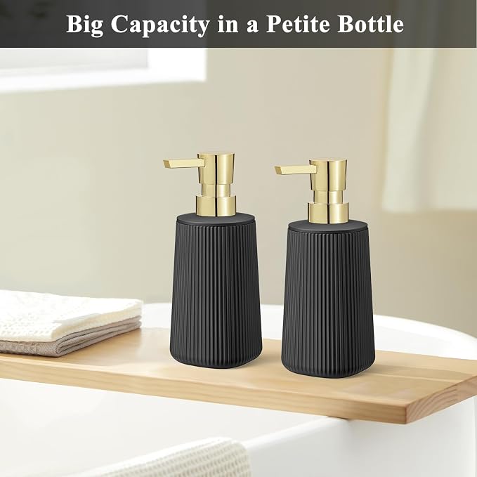 Black and Gold 2 Pack Hand Soap Dispensers - Image 3