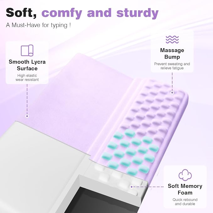 Ospelelf Keyboard Wrist Rest Pad, Comfy Ergonomic Keyboard Stand Riser Holder - Image 3