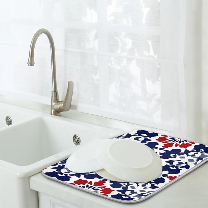 Dish Drying Mat for Kitchen Absorbent Drying Mat Reversible Dish Drying Pad - Image 7