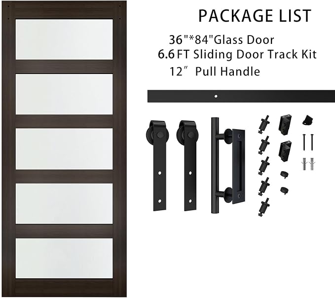 BARNSMITH 36in x 84in Glass Barn Door - Image 8