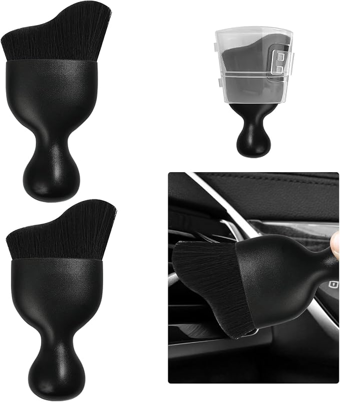 Ziciner 2 PCS Car Detailing Brush, Curved Soft Bristles Auto Removal Dust by Ziciner
