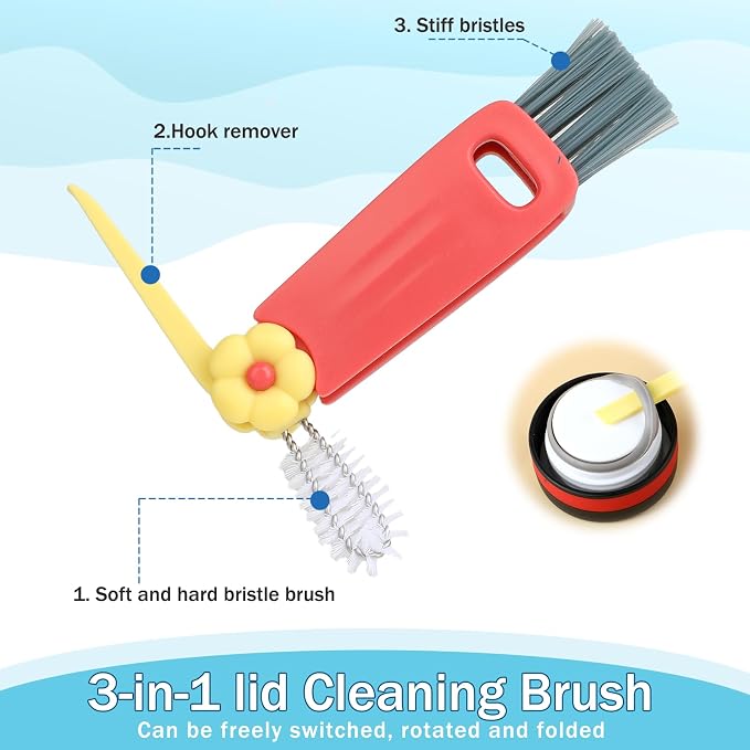 3Pcs 3 in 1 Cup Lid Cleaning Brush - Image 4